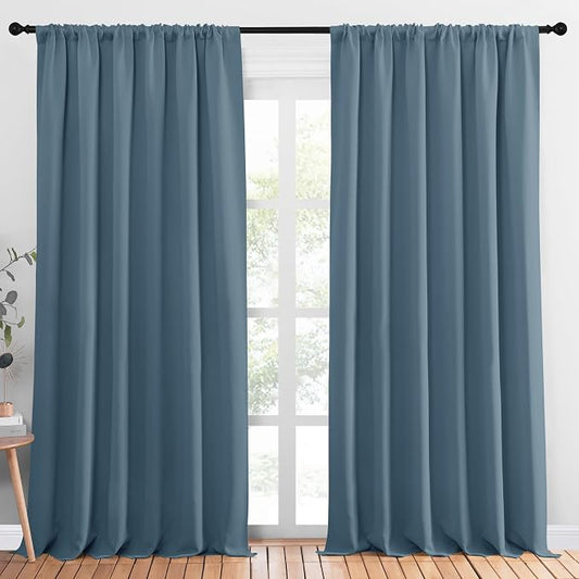NICETOWN 2 Panels Blackout Curtains, Rod Pocket Thermal Insulated Drapess by NICETOWN