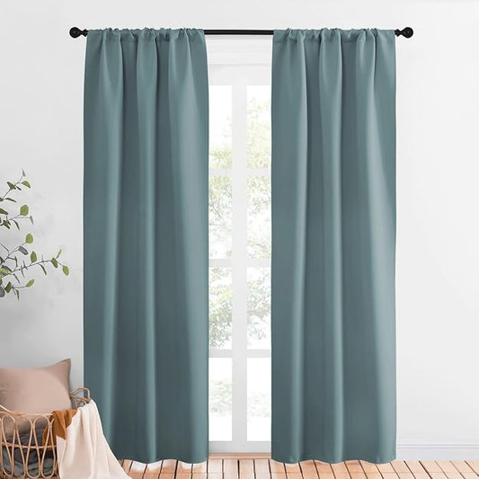 NICETOWN Greyish Blue Blackout Curtains Panels by NICETOWN