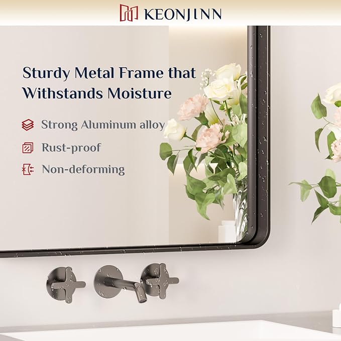 Keonjinn Black Bathroom Mirrors - Image 7