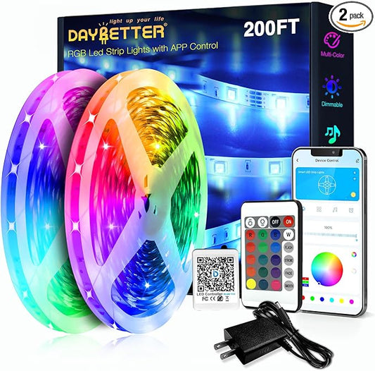 DAYBETTER LED Strip Lights 200ft, Color Changing Lights Strip by DAYBETTER