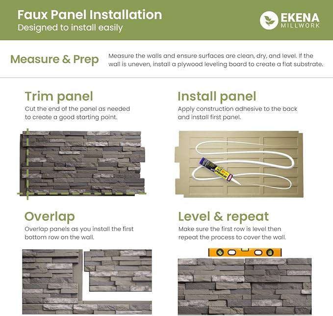EverStone Cascade Faux Stone Panel, 48 5/8"W x 24 3/4"H x 1 1/4"D, Arizona Color - Image 4
