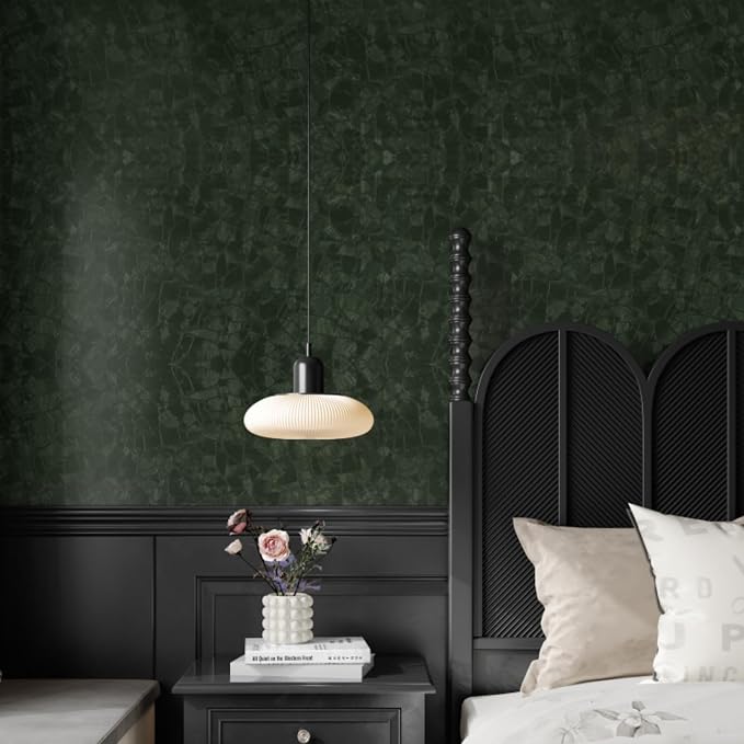 Abyssaly Dark Green Peel and Stick Wallpaper - Image 3