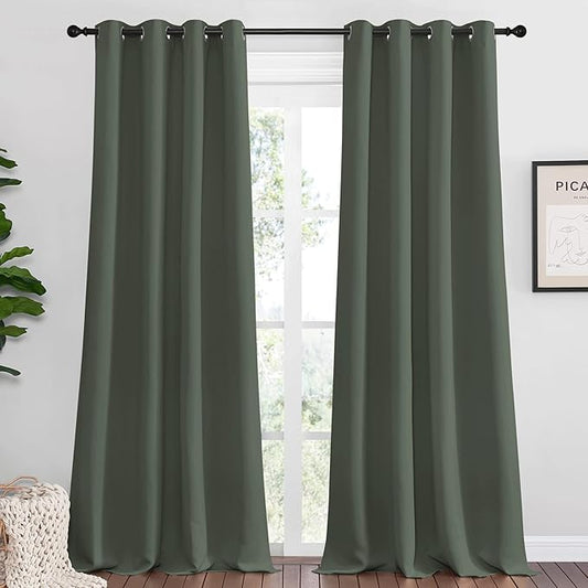 NICETOWN Dark Mallard Blackout Draperies Curtains by NICETOWN
