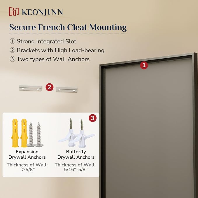 Keonjinn 42" x 36" Black Bathroom Vanity Mirror, Brushed Black Metal Framed - Image 8
