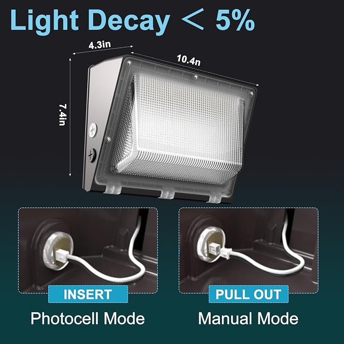 Lightdot 8Pack 120W LED Wall Pack Lights, 100-277v Dusk to Dawn - Image 6