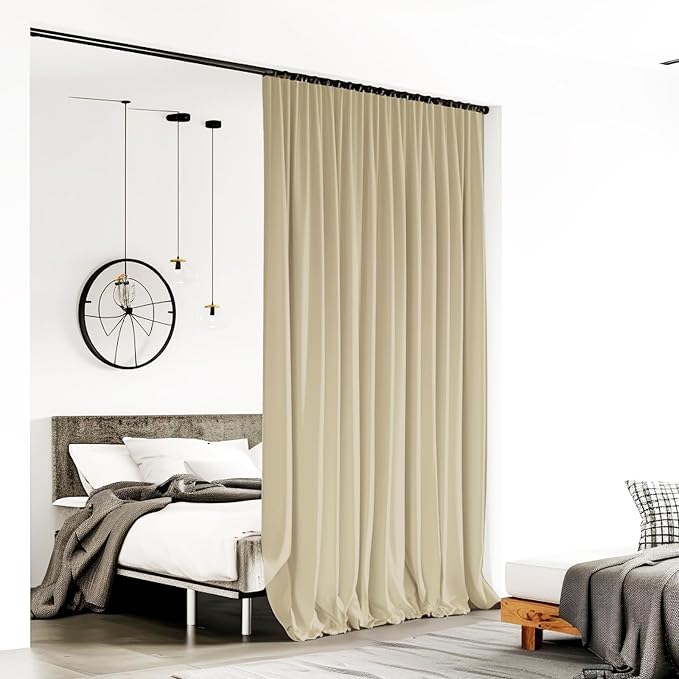 Room Divider Curtains for Ceiling Track Rod, Noise Reduction Privacy Curtain - Image 2