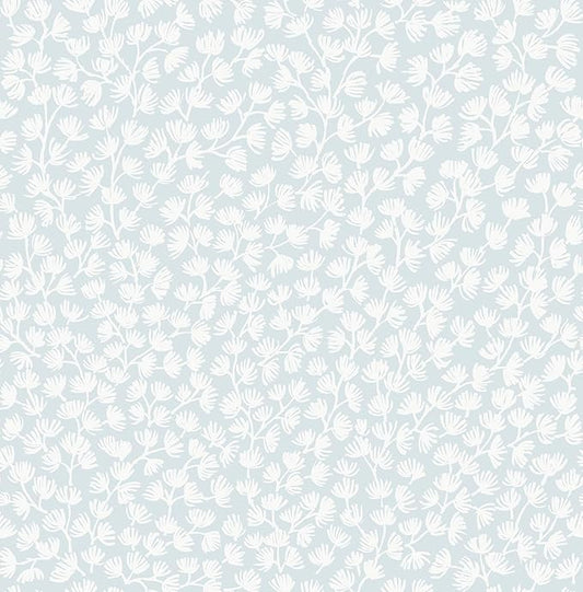 NuWallpaper x Society Social Sea Fern Blue Mist Peel and Stick Wallpaper by NuWallpaper
