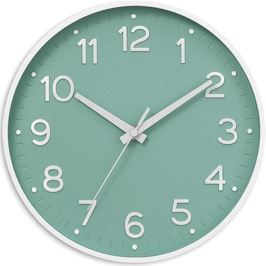 Roymnie Wall Clock Green, Silent Wall Clocks Battery Operated 8 Inch-Modern Non by Unknown