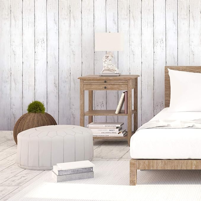 CiCiwind 118” x17.7” Wood Wallpaper Peel and Stick White Wood Wall Paper - Image 6