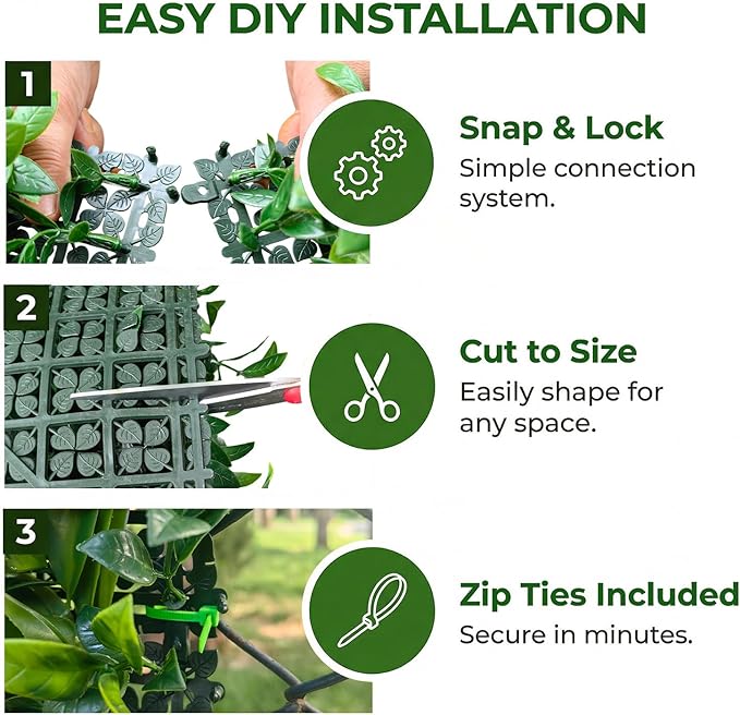 Artificial Plant Wall Panels, Faux Grass Ivy Privacy Screen Fence, Grass Wall - Image 4