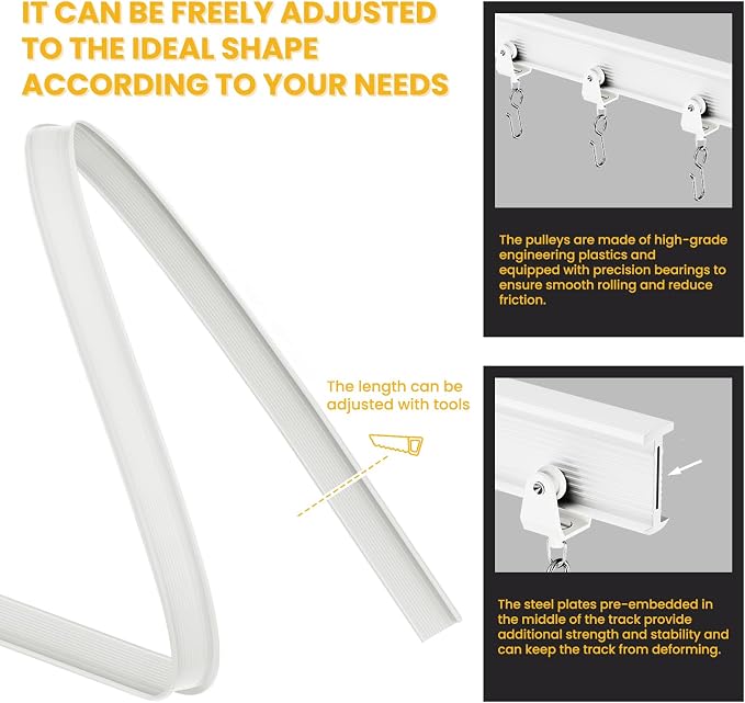 Room Divider Curtain Sets with Flexible Ceiling Track, Privacy Soundproof - Image 7