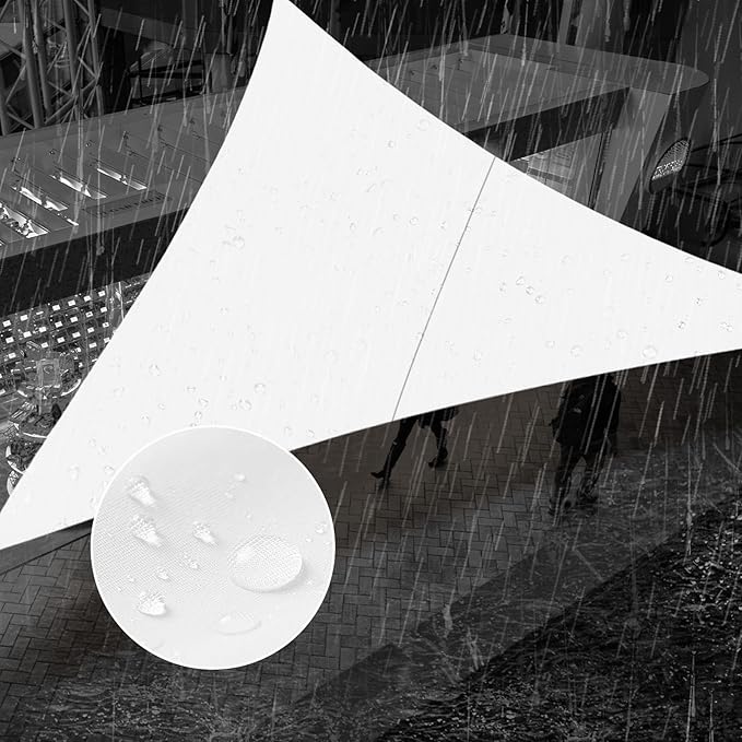 SUNNY GUARD Waterproof Sun Shade Sail 15'x15'x15' White Triangle UV Block Sunshade for Backyard Yard Deck Patio Garden Outdoor Activities and Facility(Customized)