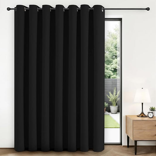 Joydeco Blackout Patio Sliding Door Curtains 108 Inches Long, Grommet Privacy by JOYDECO