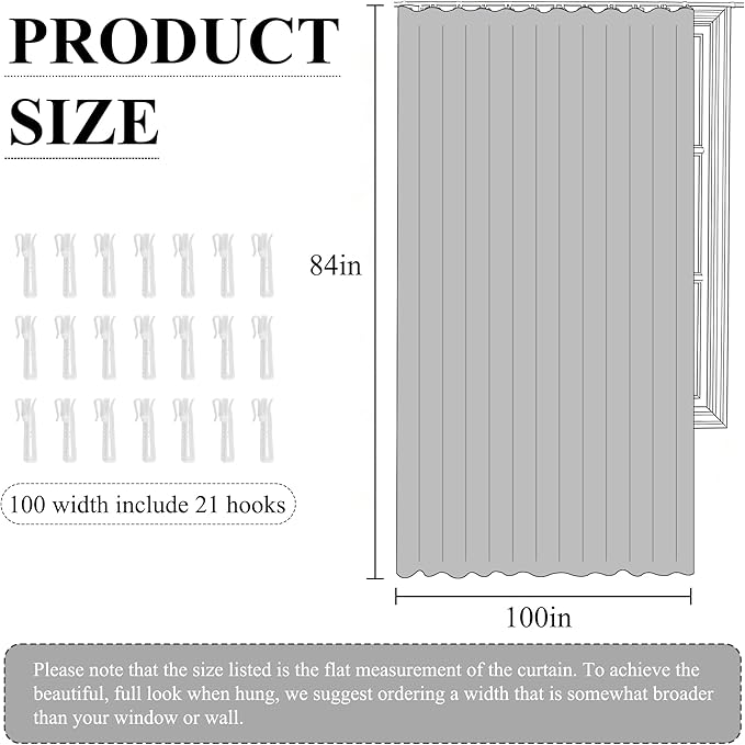 RYB HOME 100% Blackout Sliding Door Curtain, Extra Wide Room Divider Curtain - Image 6
