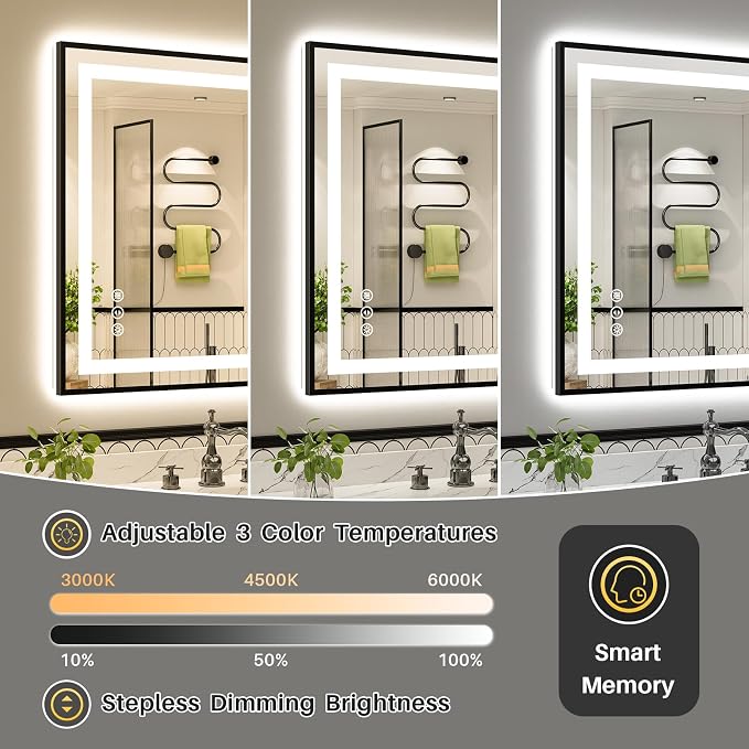 60x30 Inch LED Bathroom Mirror - Image 5