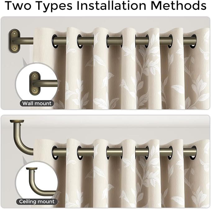 Curtain Rods 36-152 Inch, Antique Bronze Wrap Around Blackout Curtain Rods - Image 4