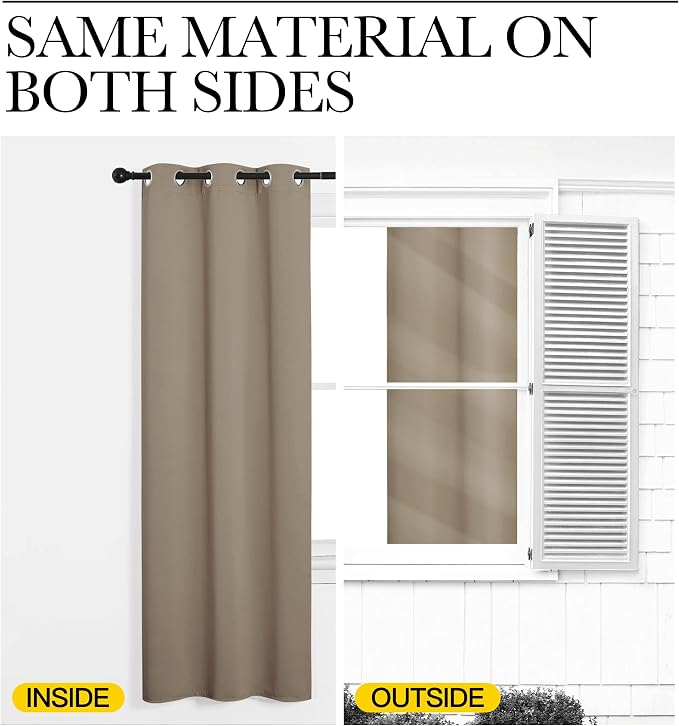 NICETOWN Taupe Blackout Curtains 90" Long - Image 6