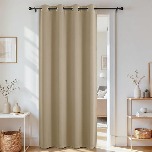 Joydeco Blackout Door Curtain for Doorway Privacy 78 Inches Long, Grommet by JOYDECO