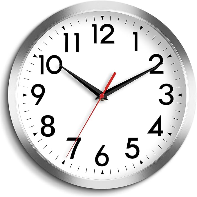 DAXSMY Wall Clock Modern Battery Operated 10 Inch Simpel Silent Non Ticking by DAXSMY