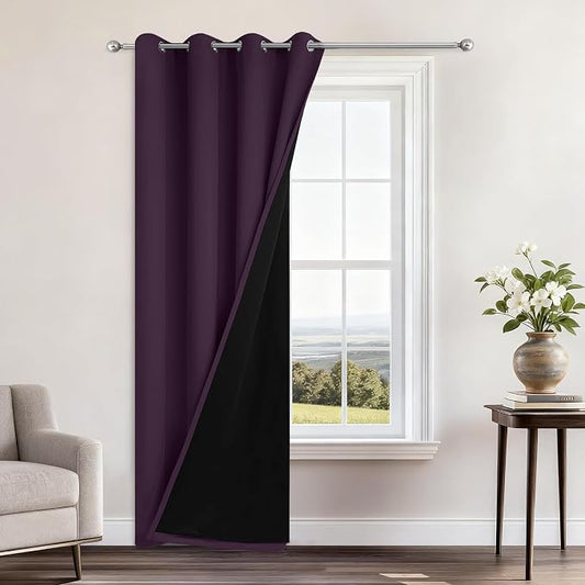 Yakamok 100% Blackout Curtains 96 Inches Long, 2 Thick Layers Heat and Full by Yakamok