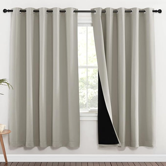 NICETOWN 100% Blackout Window Curtain Panels, Full Light Blocking Drapes by NICETOWN
