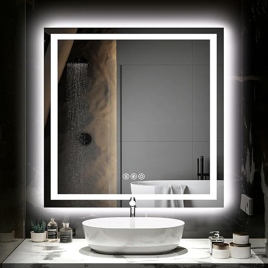 Hivone 36X36 LED Bathroom Mirror by Hivone