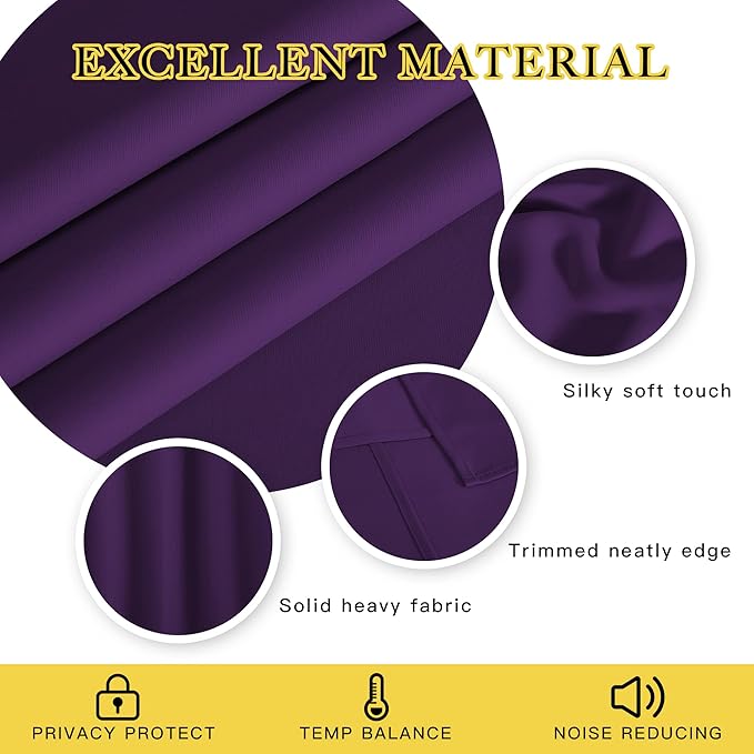 NICETOWN Insulated Sliding Door Curtain - Wide Thermal Blackout Patio Door Curtain Panel, Sliding Door Drapes/Draperies with Grommet Top (Royal Purple, W100 x L84)