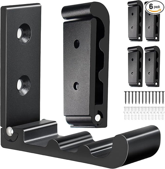 OHIYO 6 PCS Heavy Duty Folding Wall Hooks, Sturdy Black Wall Mounted Hooks by OHIYO