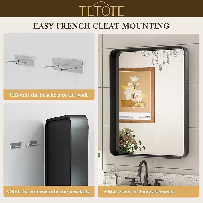 TETOTE 48 x 30 Inch Bathroom Vanity Mirror - Image 5
