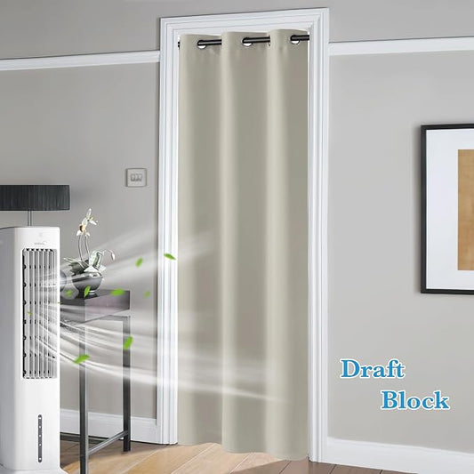 RYB HOME Temporary Doorway Curtains Blackout Privacy Room Divider Curtains by RYBHOME
