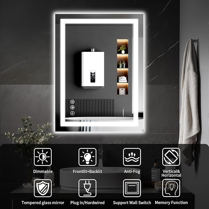 LED Bathroom Mirrors 24"x40" Bathroom Mirror - Image 8