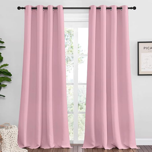 NICETOWN Crystal Pink Blackout Draperies Curtains by NICETOWN