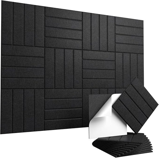 Vieshful Self Adhesive Acoustic Panels – 12"x12"x0.4" High-Density Soundproof by Vieshful
