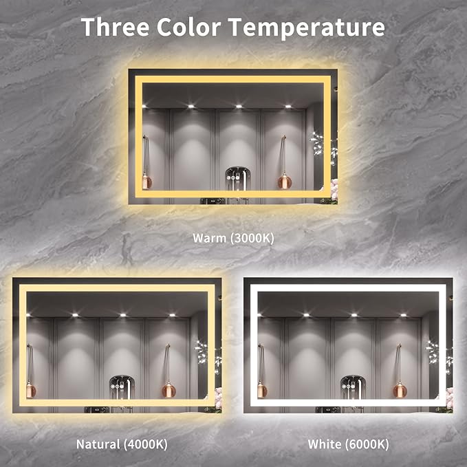 LOAAO 55X36 LED Bathroom Mirror - Image 5