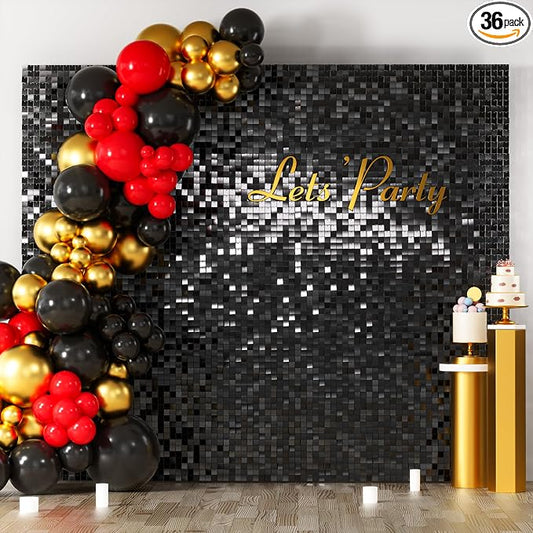 COKAOBE Black Shimmer Wall Backdrop, Photo Backdrops by COKAOBE