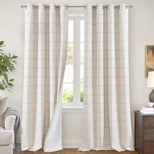 Lajode Plaid Patterned Curtains Thermal Insulated by Lajode