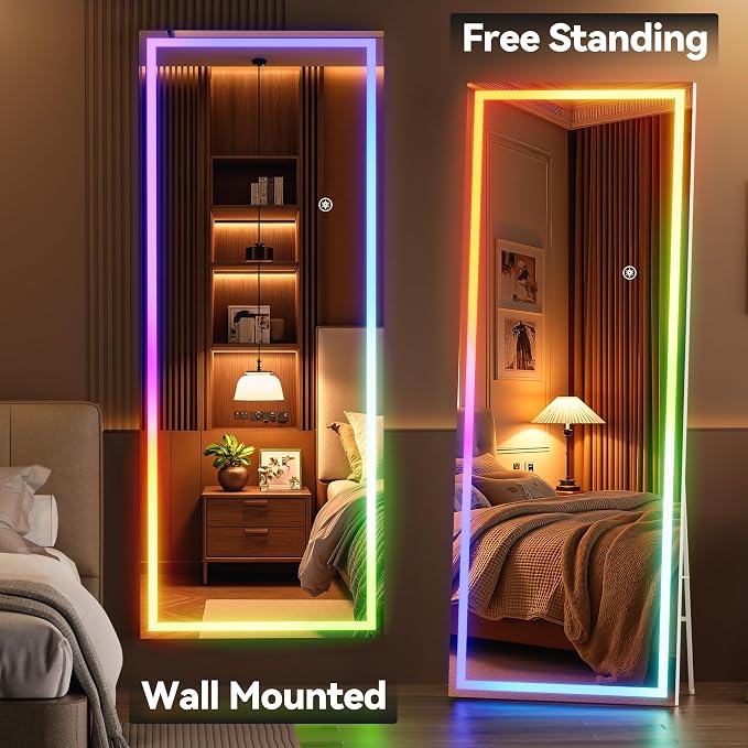 Hasipu 71"x24" LED RGB Bluetooth Full Length Mirror - Image 5