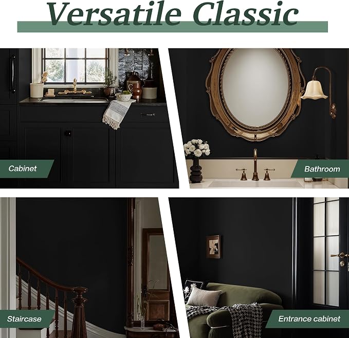 Dimoon 394''x17.7'' Black Peel and Stick Wallpaper Contact Paper Modern Self - Image 4