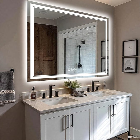 EOGOW LED Bathroom Mirror with Lights, 3 Colors Bathroom Mirror, Wall Mounted by EOGOW