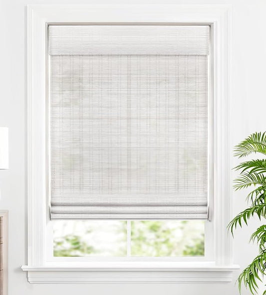 LazBlinds Cordless Bamboo Roman Shades, Custom Light Filtering Window Treatment by LazBlinds