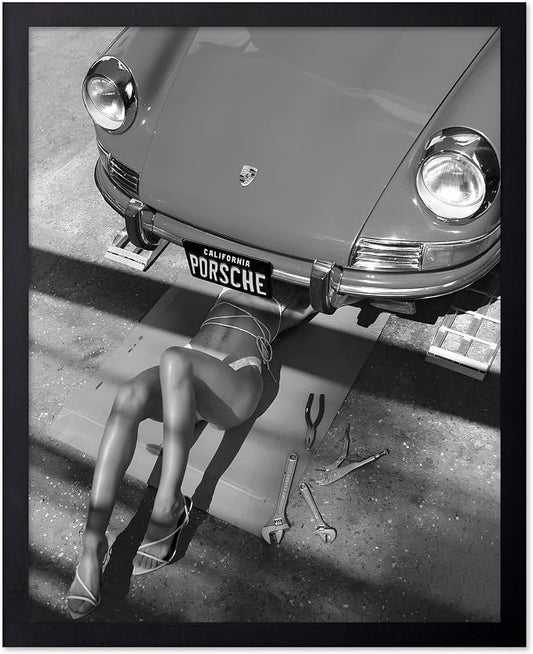 Poster Master Woman Classic Car Poster by PosterMaster