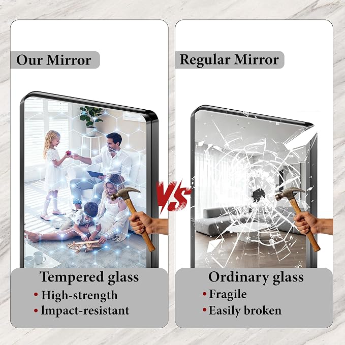 36 Inch Brushed Nickel Bathroom Mirrors - Image 5