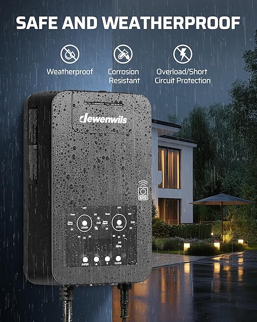DEWENWILS 300W Low Voltage Landscape Transformer with 2 Zones, 120V AC to 15V DC, Low Voltage Transformer with Remote, Photocell Sensor & Timer, Outdoor Landscape Lighting for Spot Light Steplight