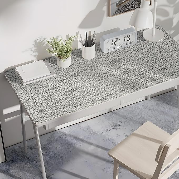 Grey Grasscloth Wallpaper Peel and Stick Contact Paper 15.75"x118.11" Textured - Image 6