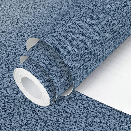 Blue Wallpaper Grasscloth Peel and Stick Wallpaper 17.7inch x 196.8inch by lenify