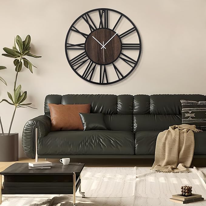 LEIKE Large Wall Clocks, Non Ticking, Battery Operated Big Retro Round Modern - Image 7