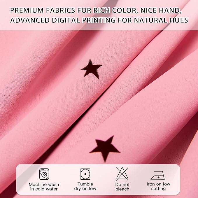 XiDi Pink Curtains for Girls Room, Kids Bedroom Blackout Curtains, Hot Pink - Image 5