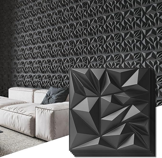 Art3d 33-Pack 3D Wall Panels for Interior Wall Decor, Modern Diamond Textured by Art3d