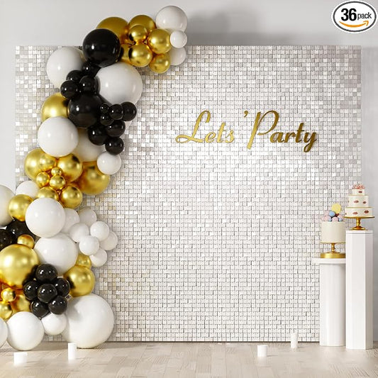 COKAOBE Mirror White Shimmer Wall Backdrop, Photo Backdrops by COKAOBE