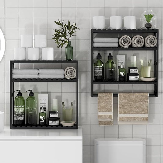 PPN Towel Rack Bathroom Storage Shelves Over The Toilet by PPN